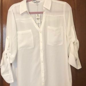 Button up white long sleeved